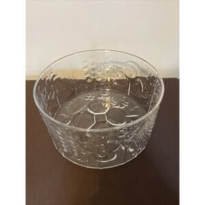 Littala Nuutajari Flora Oiva Toikka Vintage MCM Glass Salad Bowl Finland 6”‎